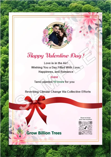 Trees for valentine's day (14th Feb) - With Photo Certificate