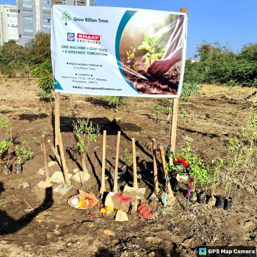 One Machine = One Tree Growing a Greener Tomorrow with Sharp Engineers – Planting