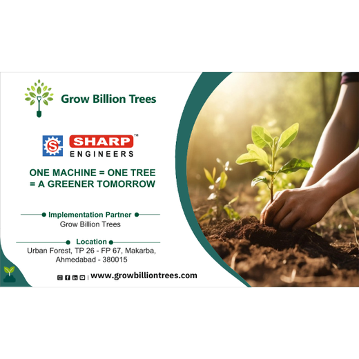 One Machine = One Tree Growing a Greener Tomorrow with Sharp Engineers – 6 months