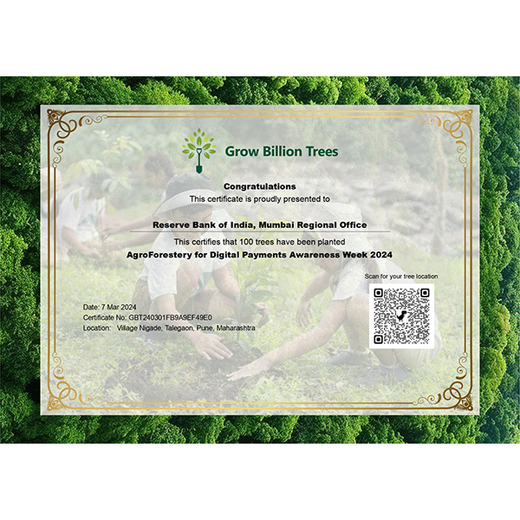 AgroForestry for Digital Payment Awareness Week - By Reserve Bank Of India(RBI) – Planting