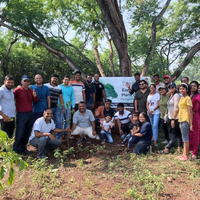 Corporate team group photo at a Grow Billion Trees plantation site